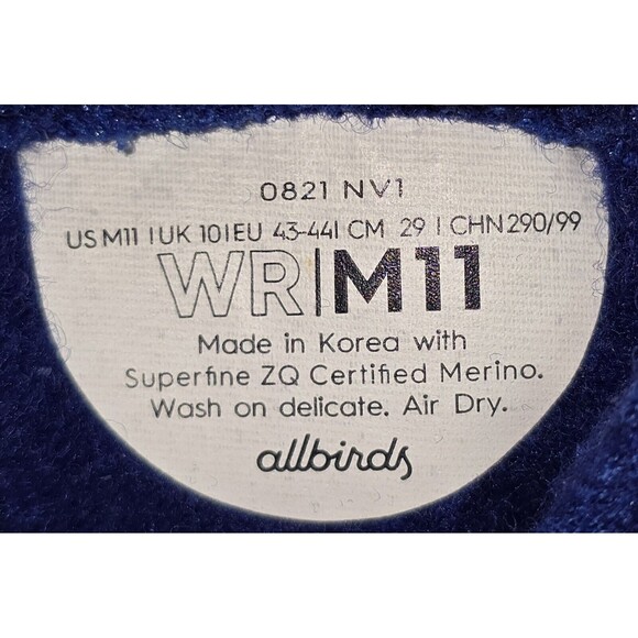 Allbirds Wool Runners Sam's Limited Edition Men's Size 11 Blue Sneakers NEW - Picture 9 of 9